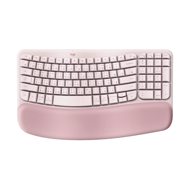 Wave Keys 人體工學鍵盤 - 粉色