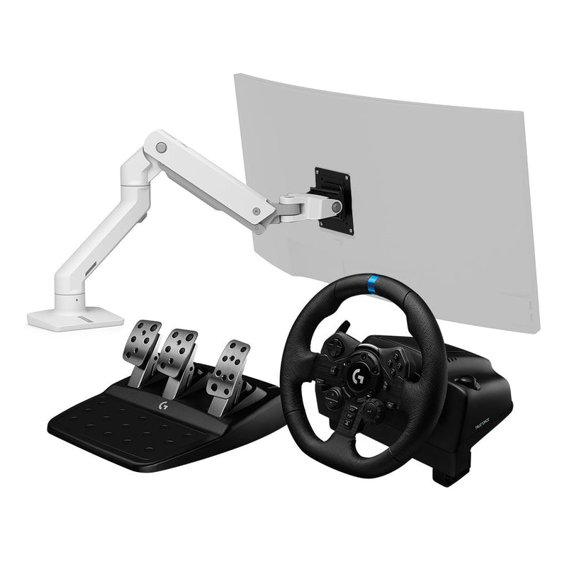G923 賽車模擬方向盤 + HX 桌上型單螢幕支架(自由配) - 羅技 Logi 網路旗艦店