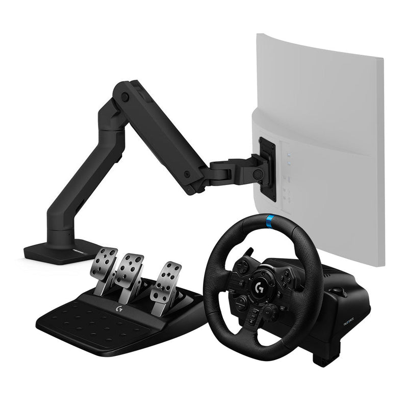 G923 賽車模擬方向盤 + HX 桌上型單螢幕支架(自由配) - 羅技 Logi 網路旗艦店