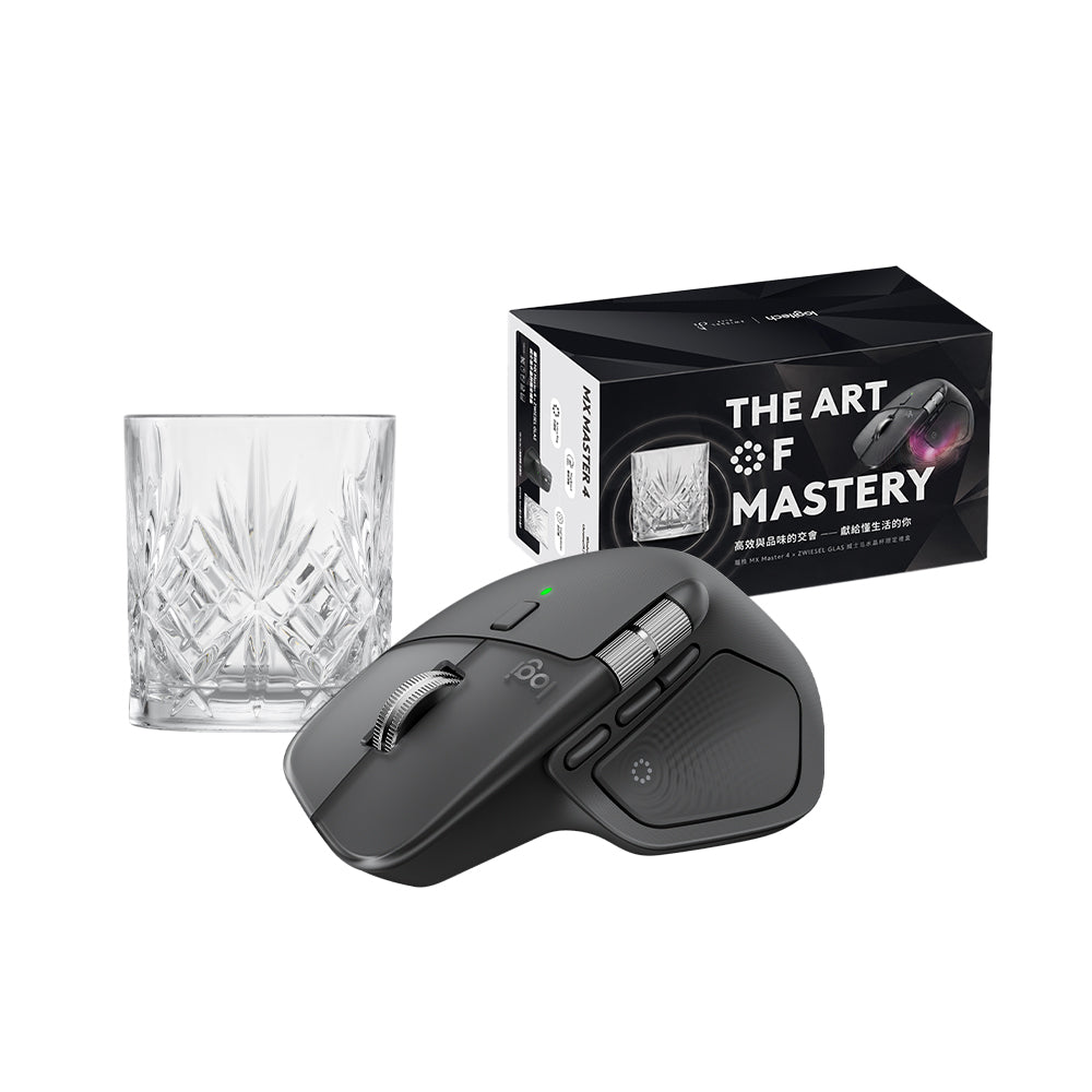 Logitech MX Master 4 無線智能滑鼠(ZWIESEL GLAS 威士忌水晶杯)+客製化鐫刻服務