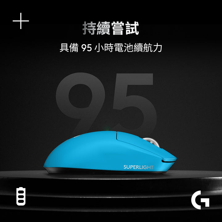 Logitech G Pro X SUPERLIGHT 2 無線輕量化遊戲滑鼠 - 電光藍