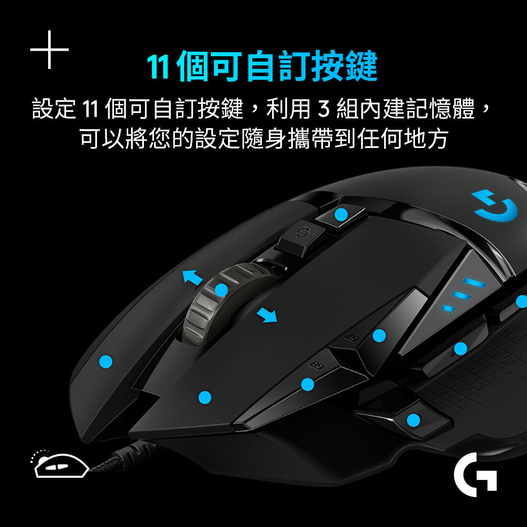 Logitech G G502 Hero 電競滑鼠 – 羅技 Logi 網路旗艦店