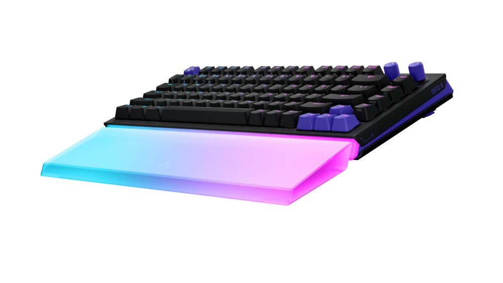 Logitech G G512 X 75 類比機械雙軸有線電競鍵盤+磨砂透明壓克力手托