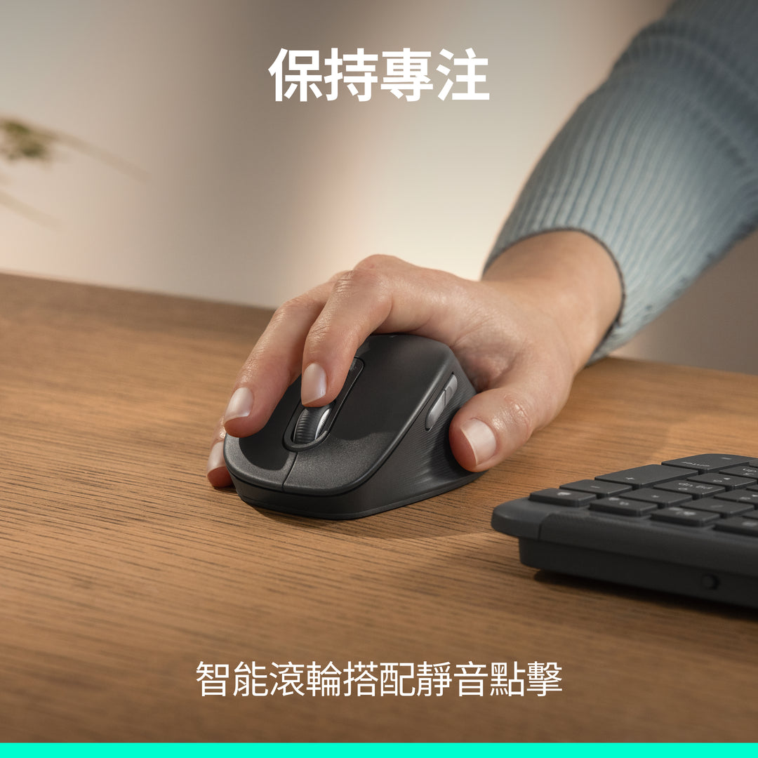 Logitech M840 L 多工靜音無線滑鼠 大手版
