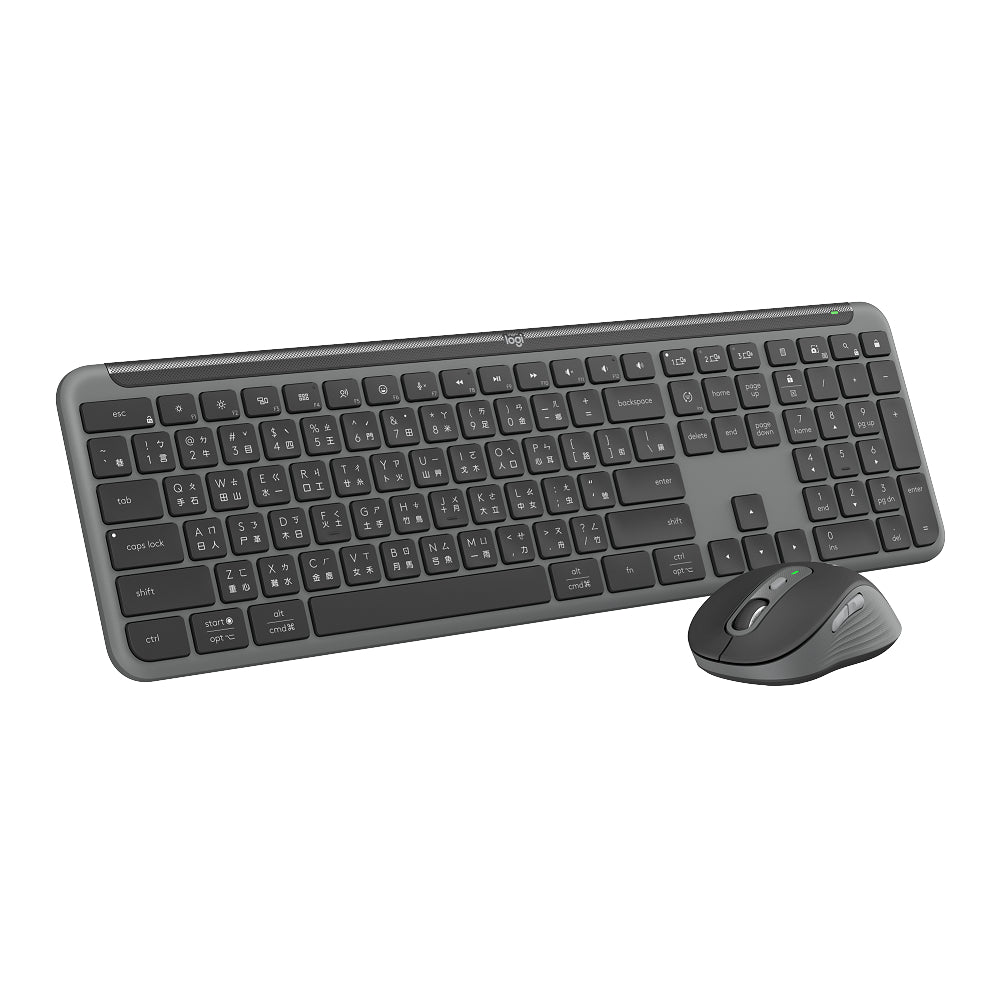 Logitech MK950 無線纖薄靜音鍵鼠組 - 石墨灰