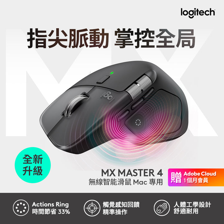 Logitech MX Master 4 For Mac 無線智能滑鼠