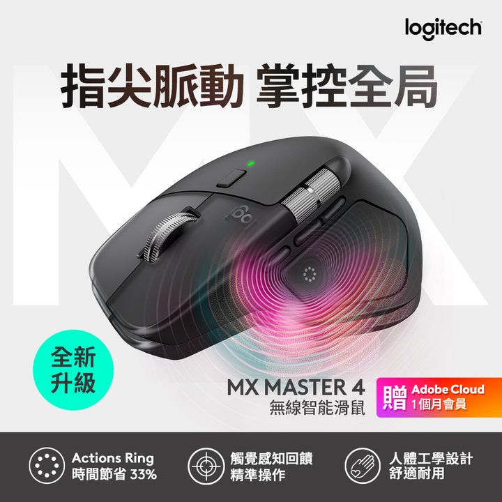 Logitech MX Master 4 無線智能滑鼠