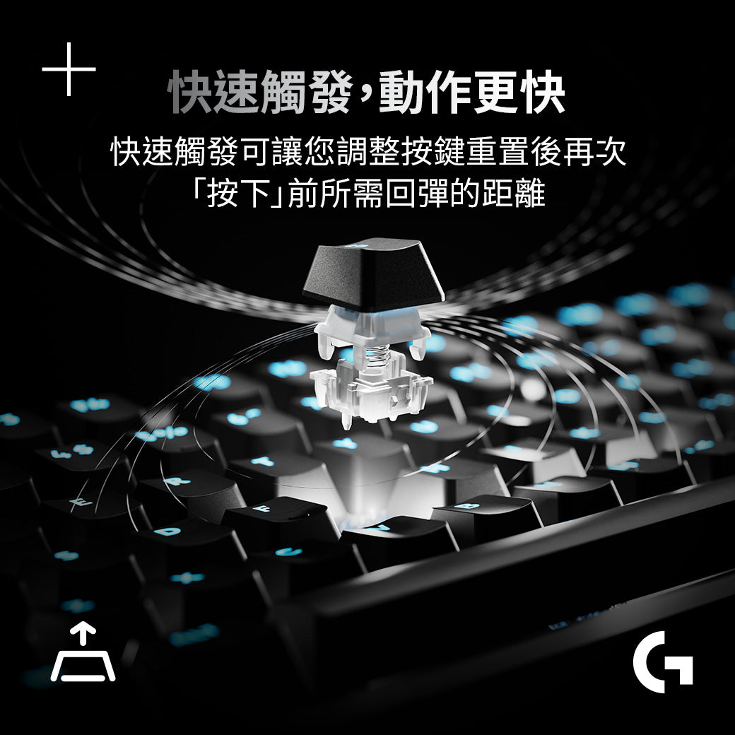 Logitech G PRO X2 RAPID 磁性類比有線電競鍵盤