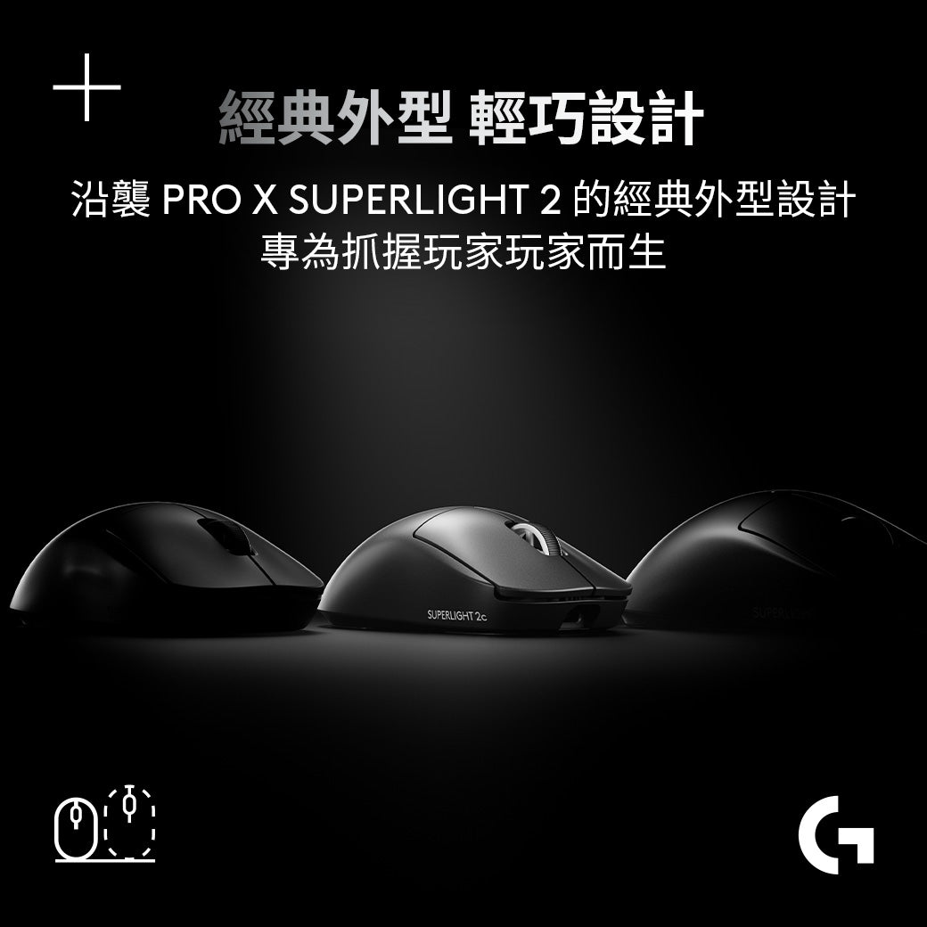 Logitech G Pro X SUPERLIGHT 2 COMPACT 無線輕量化電競滑鼠